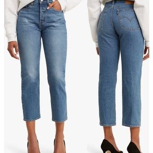 Levi's Wedgie High Waist Crop Straight Leg Jeans in Jive Sound Size 27